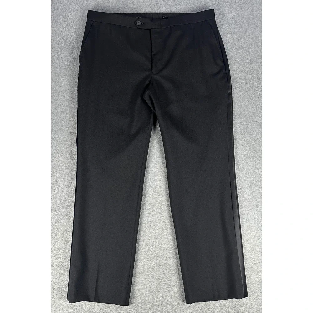 Hardwick Tuxedo Mens 44 Regular Black Worsted Wool 36x30 Pants USA Made